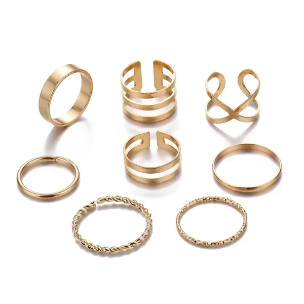 VKME Bohemian Vintage Ring Geometric Metal Ring Set Women Charm Joint Ring, Party Wedding Jewelry Gifts - Image 15