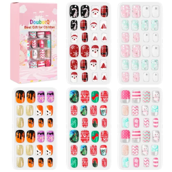 120Pcs Candy Child Nail Tips Kids False Nail Girls Cartoon Press on Nails Colorful Festival Full Cover Nails Cute Manicure Tools - Image 16
