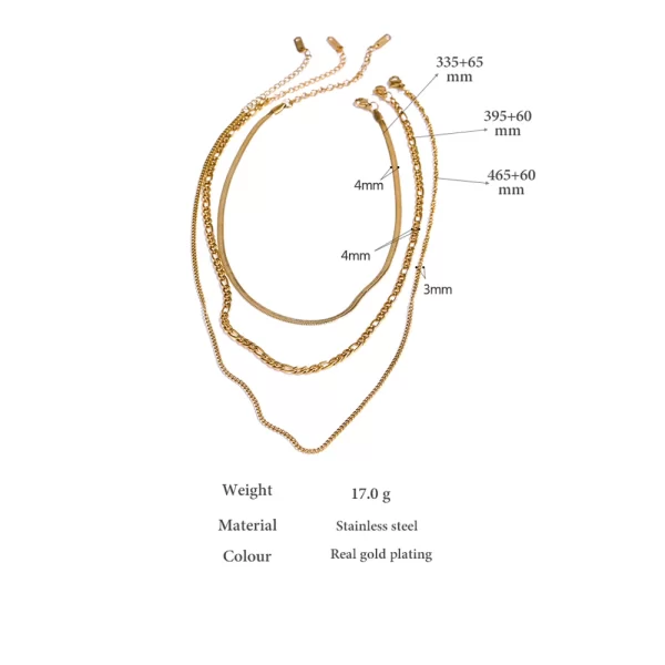 Yhpup Stainless Steel Chain Layered Necklace Separated Set for Women Statement Golden Metalic Waterproof Collar Necklace Jewelry - Image 5
