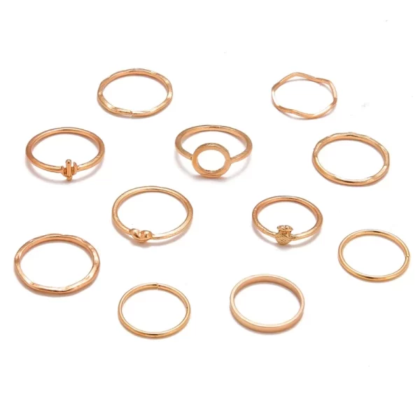 VKME Bohemian Vintage Ring Geometric Metal Ring Set Women Charm Joint Ring, Party Wedding Jewelry Gifts - Image 12