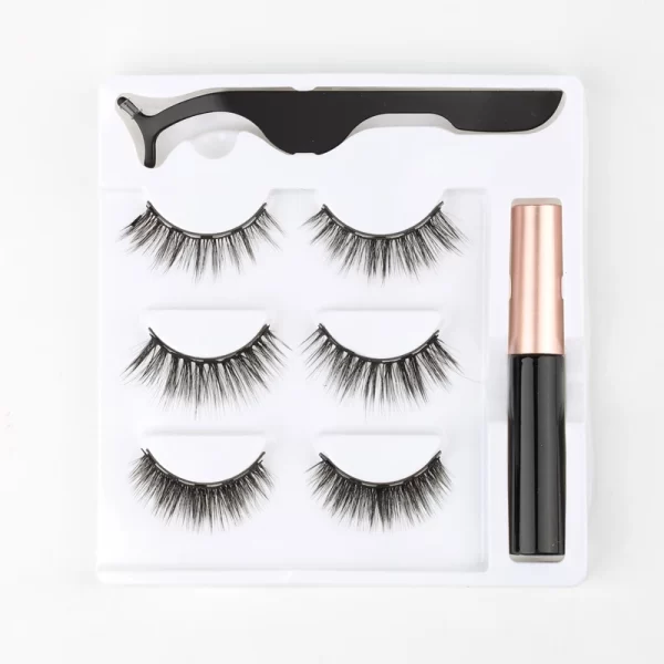 2/3/4 Pairs Magnetic Eyelashes Set Waterproof Liquid Eyeliner Tweezer Wispy False Eyelashes Dramatic 3D Mink Lashes Makeup Tools - Image 7