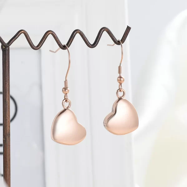 Heart Drop Urn Ash Earrings for Ashes Cremation Urn Keepsake Memorial Earrings Holder for Human Ashes Jewelry for Women Pet - Image 6
