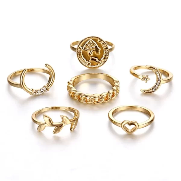 VKME Bohemian Vintage Ring Geometric Metal Ring Set Women Charm Joint Ring, Party Wedding Jewelry Gifts - Image 14