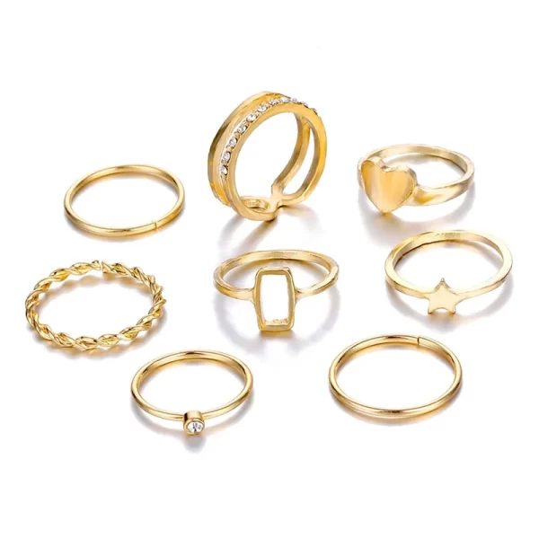 VKME Bohemian Vintage Ring Geometric Metal Ring Set Women Charm Joint Ring, Party Wedding Jewelry Gifts - Image 11
