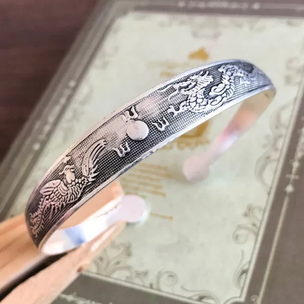 New Retro Cuff Bracelets Tibetan Silver Metal Carving Fish Elephant Flower Bangles Vintage Gypsy Jewelry Female Gifts - Image 16