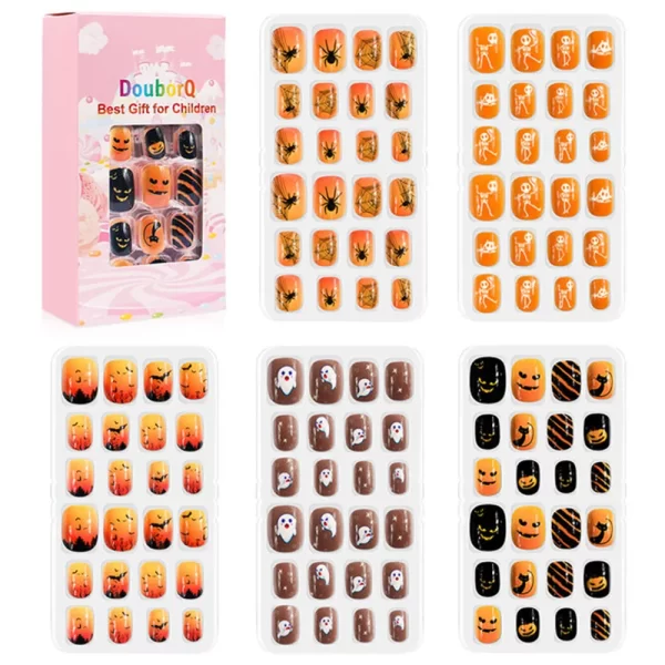 120Pcs Candy Child Nail Tips Kids False Nail Girls Cartoon Press on Nails Colorful Festival Full Cover Nails Cute Manicure Tools - Image 10