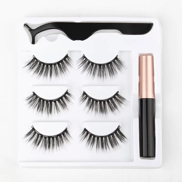2/3/4 Pairs Magnetic Eyelashes Set Waterproof Liquid Eyeliner Tweezer Wispy False Eyelashes Dramatic 3D Mink Lashes Makeup Tools - Image 9