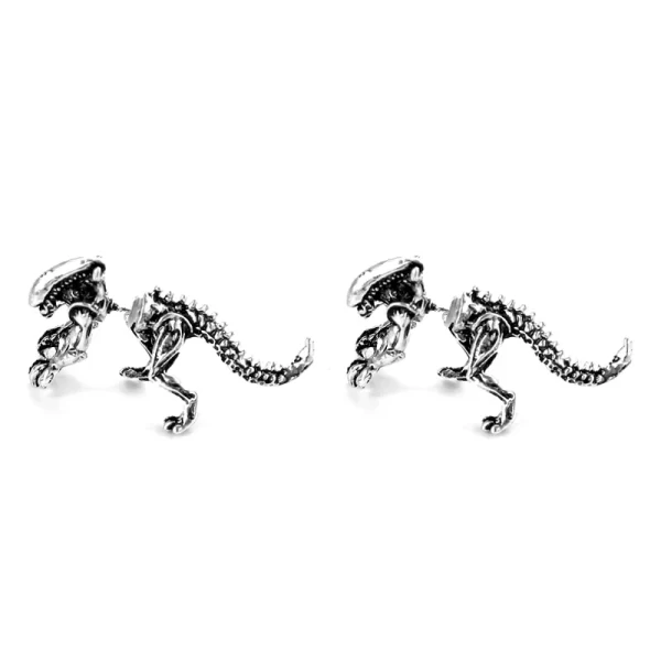 Cool Alien Earrings Black Enamel Stud Earrings For Women Animal Piercing Ear 3D Scary Dinosaur Earrings Jewelry Gifts - Image 6