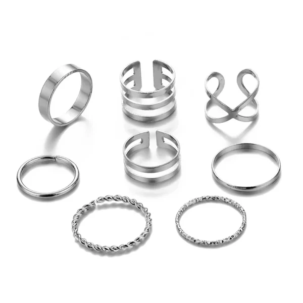 VKME Bohemian Vintage Ring Geometric Metal Ring Set Women Charm Joint Ring, Party Wedding Jewelry Gifts - Image 13