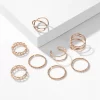 VKME Bohemian Vintage Ring Geometric Metal Ring Set Women Charm Joint Ring, Party Wedding Jewelry Gifts - Image 2