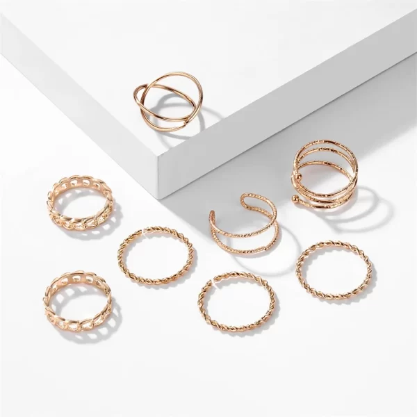 VKME Bohemian Vintage Ring Geometric Metal Ring Set Women Charm Joint Ring, Party Wedding Jewelry Gifts - Image 2