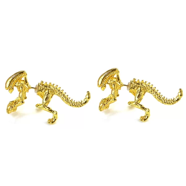 Cool Alien Earrings Black Enamel Stud Earrings For Women Animal Piercing Ear 3D Scary Dinosaur Earrings Jewelry Gifts - Image 10