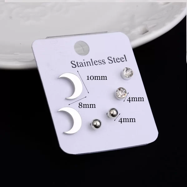 Stainless Steel Earrings Small Cute Butterfly Star Moon Heart Stud Earrings Set Punk Piercing Earing Women's Minimalist Jewelry - Image 11