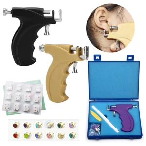 Professional Ear Piercing Gun Tools with Ear Stud Earring Sterile Nose Navel Helix Piercing Tool Set Body Jewelry Machine Kit