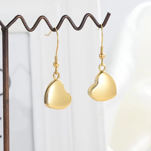 Heart Drop Urn Ash Earrings for Ashes Cremation Urn Keepsake Memorial Earrings Holder for Human Ashes Jewelry for Women Pet - Image 5