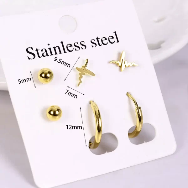 Stainless Steel Earrings Small Cute Butterfly Star Moon Heart Stud Earrings Set Punk Piercing Earing Women's Minimalist Jewelry - Image 20