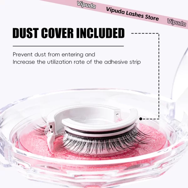 1Pair Reusable Self-Adhesive False Eyelashes Full Strip Eyelash Glue-Free 3 Seconds To Wear Lashes Extension Beauty Supplies - Image 3