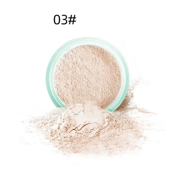 3 color facial loose powder, waterproof oil control honey powder, long-lasting makeup powder with powder puff - Image 3