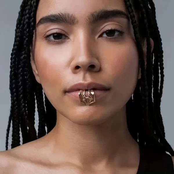 Fake Piercing Lip Clip Ring Gothic Geometric Beast Tooth Metal Lip Ring Unisex No Hole Lip Ring Face Jewelry Ornament Accessorie - Image 5