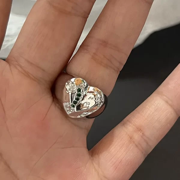 Y2K Crystal Rings Kpop Heart Adjustable Ring Irregular Geometry Punk Vintage Rings Set for Women Girls New Fashion Jewelry - Image 2