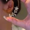 Korean Elf Butterfly Ear Cuff Without Piercing Clip Earrings for Women Elegant Sparkling Zircon Crystal Ear Clip Wedding Jewelry - Image 25
