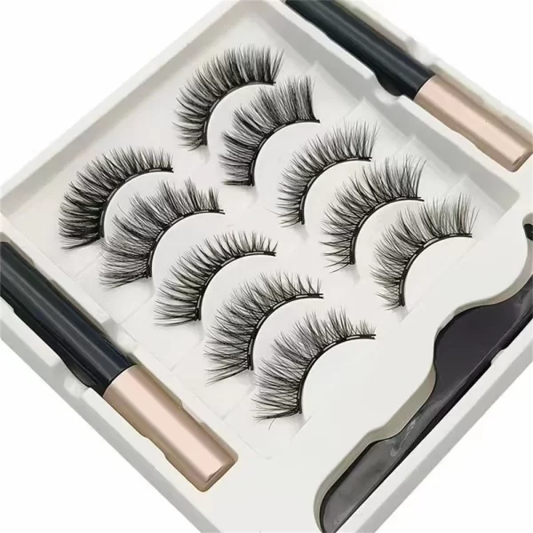 5 Pairs Magnetic Eyelashes Set Full Strip Natural Cilia False Eyeliner Dramatic Volume Thick Synthetic Eye Lashes Makeup - Image 2