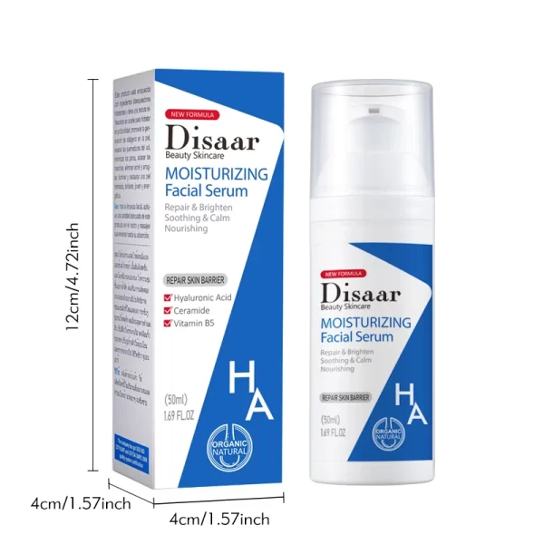 Disaar Moisturizing Serum 50ml Hyaluronic Acid Ceramide Nicotinamide Essence Intensive Hydrating Fine Pore Brighten Skin Care - Image 6