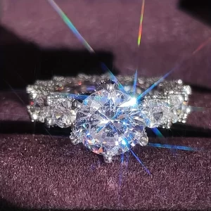 Hot Selling Silver Plated Rings For Women Square Cubic Zircon Jewelry Wedding Engagement Ring Wholesale Size 6-10