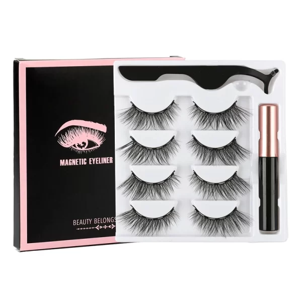 2/3/4 Pairs Magnetic Eyelashes Set Waterproof Liquid Eyeliner Tweezer Wispy False Eyelashes Dramatic 3D Mink Lashes Makeup Tools - Image 14