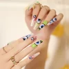 24pcs Artificial Acrylic Nail Art Fake Nails Full Coverage Removable Press on Nails Halloween Pumpkin Skull Moon False Nail Tip - Image 17