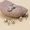 1 Pair Medical Stainless Steel Crystal Screw Round Ball Stud Earrings Ear Bone Nail Cartilage Earring Ear Piercing Body Jewelry - Image 4
