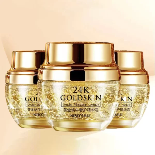 3 Pieces 24K Gold Snail Collagen Cream Moisturizing Skin Care Essence Oil Control Moisturizing Facial Beauty Skin Care Products - Image 2