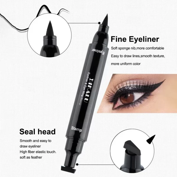 2 In1 Stamp Double-ended Fast Dry Eyeliner Waterproof Lasting Triangle Non-smudge Liquid EyeLiner Pencil Makeup korean cosmetics - Image 5
