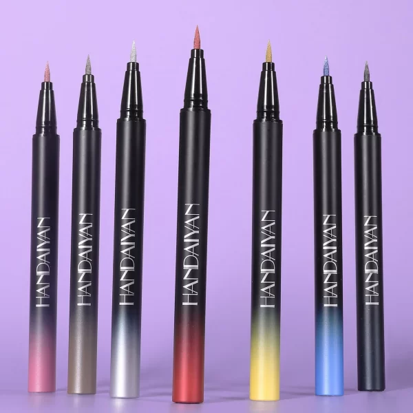 Diamond Shiny Eye Liner Eyeshadow Waterproof Quick-dry Silver Gold Metellic Pearlescent Liquid Eyeliner Silkworm Brighten Makeup - Image 2