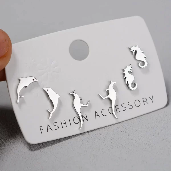 Stainless Steel Earrings Small Cute Butterfly Star Moon Heart Stud Earrings Set Punk Piercing Earing Women's Minimalist Jewelry - Image 30