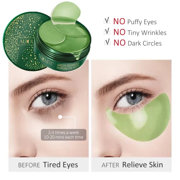 60pcs Seaweed Crystal Eye Mask Patches Hyaluronic Moisturizing Anti Dark Circles Beauty Patches For Eye Masks Skin Care AUQUEST - Image 5