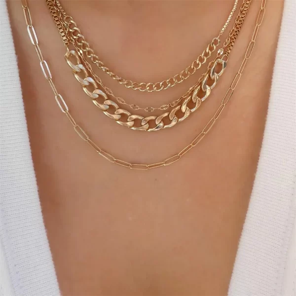Vintage Fashion Punk Thick Chain Head Coin Lock Pendant Necklace For Women Female Multilevel Gold-plate Hip Hop Jewelry Gfit - Image 13