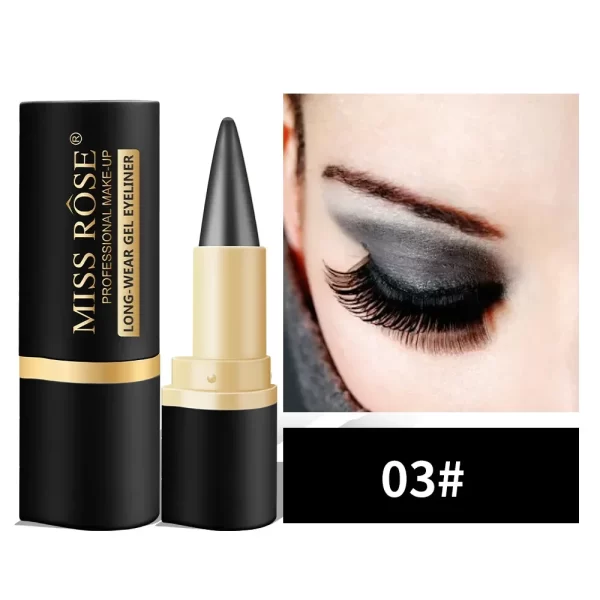 Miss Rose Black Long-Lasting Eye liner Pen Makeup 24-Hour Waterproof Gel Eye Shadow Eyeliner Pencil Kajal Eye Shimmer Cosmetics - Image 8