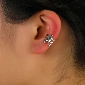 Gothic Funny Green Frog Ear Clip For Women Cute Animal Ear Cuff Clip Without Pierced Ear Bone Earrings Girls Party Jewelry Gift