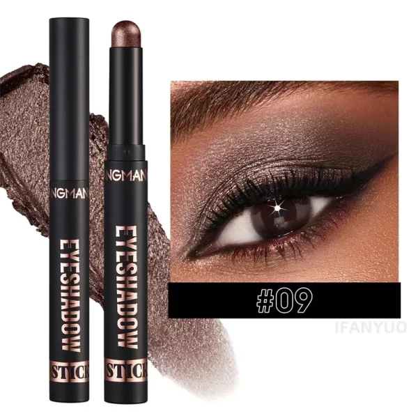 Glitter Brown Eyeshadow Pen Smoky Eyes Makeup Long Lasting Shimmer Matte Lying Silkworm Eyeshadow Pencil Highlighter Stick 1pc - Image 14