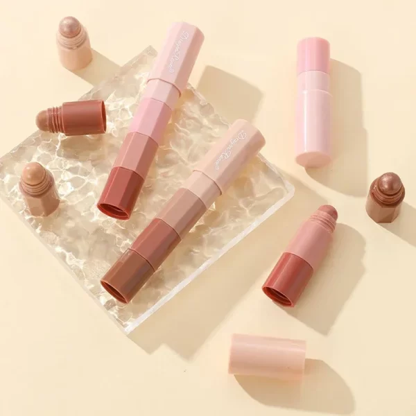New 4 IN 1 Combo Eyeshadow Highlighter White Brown Eye Shadow Stick Glitter Pearlescent High Gloss Eyeshadow Mini Shadow Crayon - Image 6