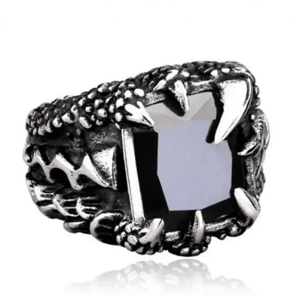 Gothic Blue and Red Crystal Evil Demon Dragon Claw Ring for Men Gram Biker Punk Rock Hip Hop Cool Jewelry Accessories - Image 8