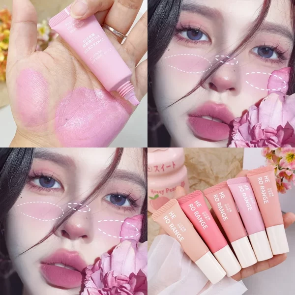 Moisturizing Liquid Blush Waterproof Lasting Color Rendering Natural Brightening Cheek Rouge Cream Velvet Facial Blush Cosmetics - Image 2