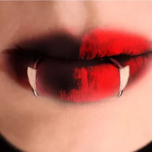 HUANZHI Stainless Steel Personalised Sharp Teeth Fake Piercing Lip Ring Punk Exaggerated Jewelry for Women Gothic Body Jewelry