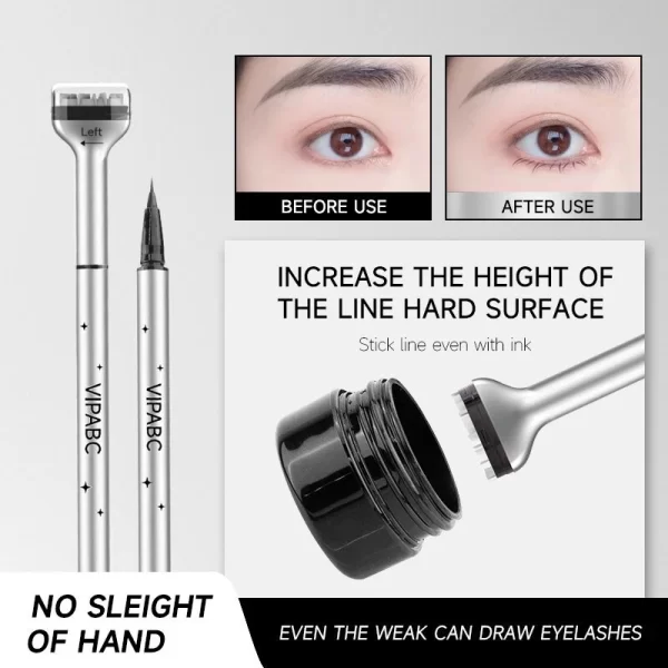 Lower Eyelash Stamp Professionnelle Eyelash Seal Eyeliner Pen Waterproof Sweat Proof Eye Liner 2 In 1 Double Ended Eyelash Seal - Image 2