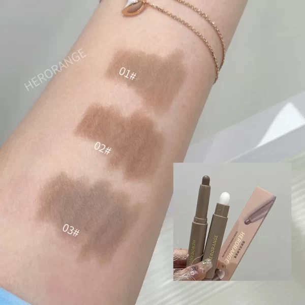Nose Shadow Bronzers Contouring Makeup Pen Natural Grey Brown Three-dimensional Face Matte Shadow Cream Contour With Brush - Image 7