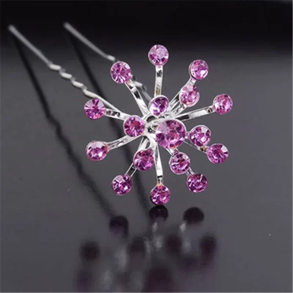 Bride Hair Accessories Rhinestone Flower Crystal Hairpins Retro Pave Hair Clip Hair Jewelry For Women Wedding Party Hair Pins - Image 3