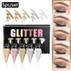 5pc/set Professional Shiny Eye Liners Cosmetics for Women Pigment Silver Rose Gold Color Liquid Glitter Eyeliner Beauty Makeup - Image 2