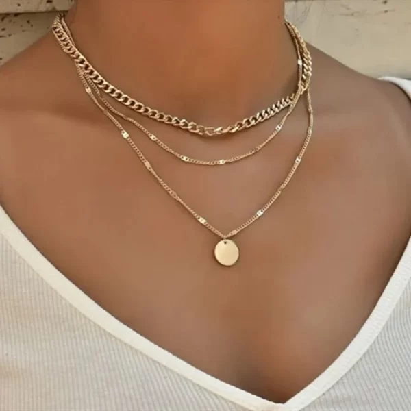 Crystal Zircon Heart Star Charm Layered Pendant Necklace Set for Women Charms Fashion Square Rhinestone Female Vintage Jewelry - Image 26