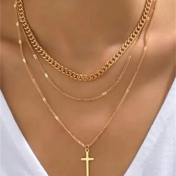 Vintage Fashion Punk Thick Chain Head Coin Lock Pendant Necklace For Women Female Multilevel Gold-plate Hip Hop Jewelry Gfit - Image 22